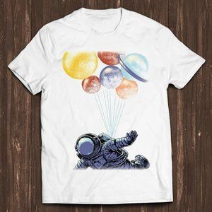 Planets Astronaut Balloons Space Travel Meme Funny Top Style Unisex